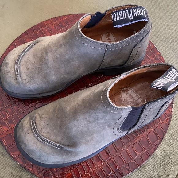 RARE John Fluevog Nature Angels Slip On Suede Leather (Fluevog 6) Women's 7.5 - Picture 4 of 15